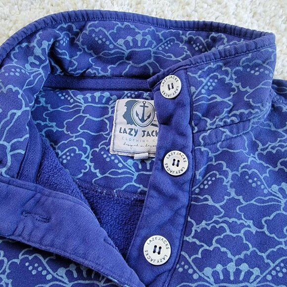 Lazy Jacks Pullover Women's Size 14 Sea Shell Print 100% Cotton High Neck - Picture 6 of 11